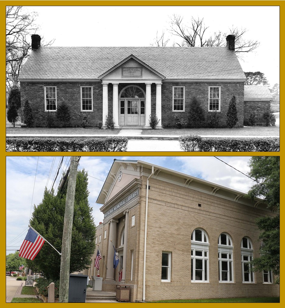 Previous library building and current library building